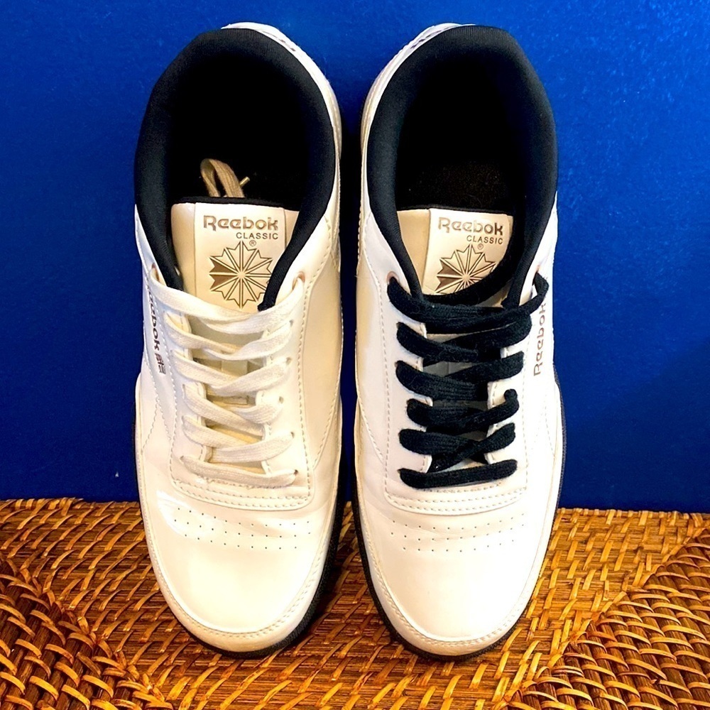 NWOT Limited Edition White Lacquered Leather Reebok Cardi B Club C Double